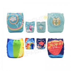 YIFASHIONBABY 4packs atractivo niña de dibujos animados imprime los pañales de tela transpirable con inserciones DD-4Z05