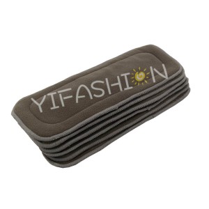 YIFASHION 24 buc/pachet Inserții de cărbune de bambus cu 5 straturi Căptușeli reutilizabile pentru scutece de pânză 24CBI