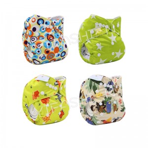 YIFASHIONBABY 4Pack Newstyle Unisex Printed Modern Cloth Diaper Reusable With Inserts 4ZP15