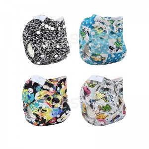 YIFASHIONBABY 4Pack Boy Printed Cloth Nappies Reusable With Inserts 4ZP17