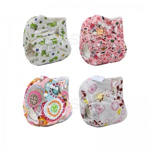 YIFASHIONBABY 4 Pack Adjustable Size Waterproof Washable Pocket Cloth Diapers For Girl with Inserts 4ZP19