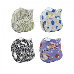 YIFASHIONBABY 4pcs/pack Unisex Pocket Baby Nappies Cloth Waterproof Diapers for Baby with Insert 3-15kg 4ZP22