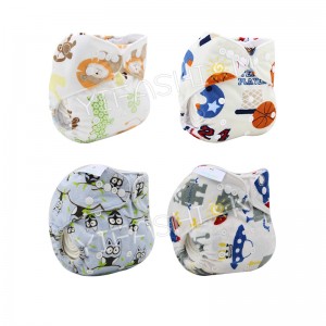 YIFASHIONBABY 4pcs/Pack Cool Reusable Minky Cloth Nappies for Boys  with Insert 3-15kg 4ZP24
