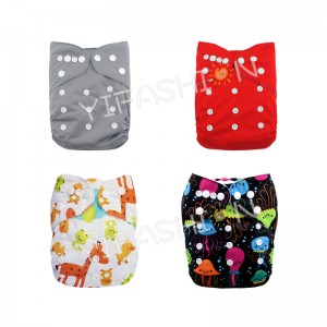 YIFASHIONBABY 4Pack Hot Sale  Netural Waterproof Cloth Diaper Nappies Washable One Size With Inserts 4PB04