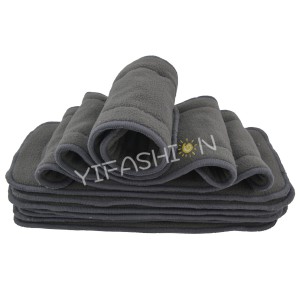 YIFASHION 100pcs/pack 5-Layers Breathable Washable Charcoal Bamboo Cloth Diapers Insert  100CBI
