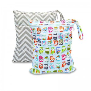 YIFASHIONBABY Customized  Wet and Dry Cloth Diapers Wet Bags Waterproof Reusable with Two Zippered Pocket 30cmx36cm