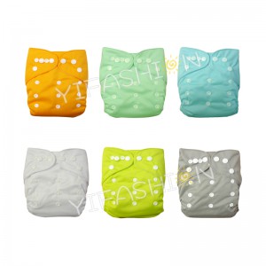 YIFASHIONBABY 6pcs plain (neutral) cloth diaper washable with insert 6ZB01