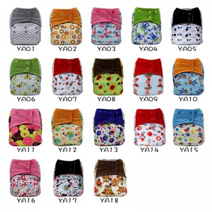 (AIO Diapers) YIFASHIONBABY 20pcs/Pack Breathable AIO Nappies Cloth Pocket With Charcoal Bamboo Lining Sewn in Microfiber Inserts Wholesale YA-Z20