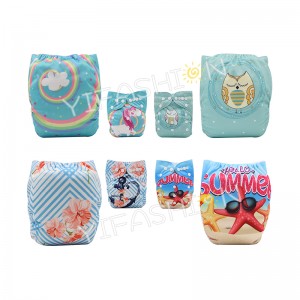 YIFASHIONBABY 4Pack (GIRL Prints) Digital Position Printing Cloth Diaper DD-4Z01