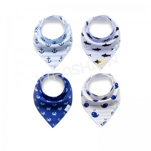 YIFASHIONBABY Ultra Absorbent Soft Organic Bibs, Two Adjustable Nickel-Free Snaps, Baby Boy Bandana Drool Bib Set YB03