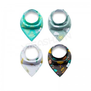 YIFASHIONBABY 4pcs/pack Unisex Bandana Drools Towel Dribble Bibs For Baby With Snaps for Teething Drooling Feeding YB18