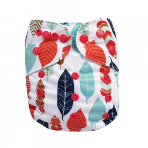 YIFASHIONBABY Colorful Snaps Baby Cloth Diapers ” Colorful Feathers” YH01