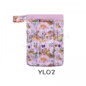 YIFASHION BEBE 1pc Tissu humide et sec Voyage Diapers Sacs réutilisables Wet imperméable avec deux poches zippées YL02