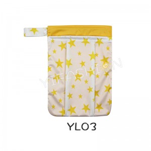 YIFASHION BABY 1pc Waterproof Wet and Dry Bag for Cloth Diaper, Swimming, Potty Training – With Waterproof Seams, 2 Pockets and Handy Straps YL03