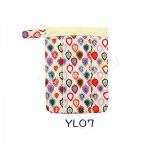 YIFASHION BABY 1pc Baby Wet/Dry Bag Splice Cloth Diaper Waterproof Bags with Zipper Snap Handle YL07