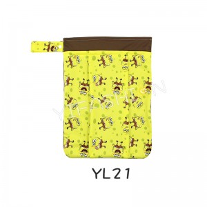 YIFASHION 1pc Baby Waterproof Washable Reusable Hanging Nappy Organizer Bag with 2 Zippered Pockets for swimsuit swimwear travel(SpongeBob) YL21