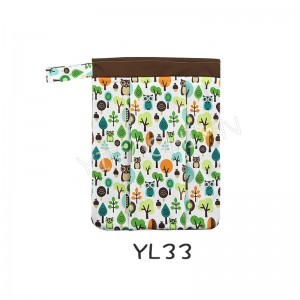 YIFASHIONBABY 1pc Forest  Baby Zippered Waterproof Reusable Hanging Diaper Organizer Wetbags Washable YL33