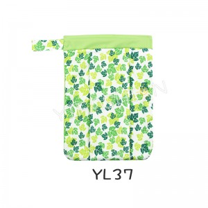 YIFASHIONBABY 1pc Green Leaf Wet Bags,  Baby Diaper Wet/Dry Bags ,Beach, Pool Bag YL37