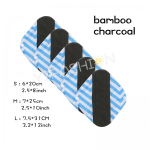 YIFASHIONBABY 3Size Charcoal Bamboo Washable Sanitary Cloth Pads for Girls- 5pcs pack(S,M,L) YW45