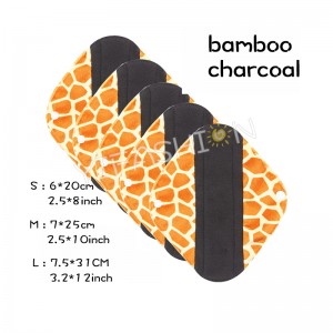 YIFASHIONBABY 1pc Mini Wet Bag +5pcs（Giraffe Prints) Reusable Cloth Sanitary Napkin Waterproof YW54