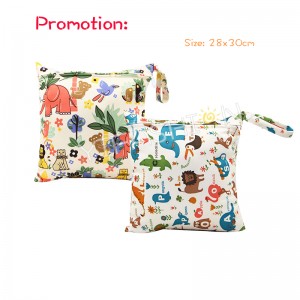 YIFASHION BABY 2pcs/ Set Single Zippered Zoo Prints Boys’ Storage Bags for Moms YZ-Z05