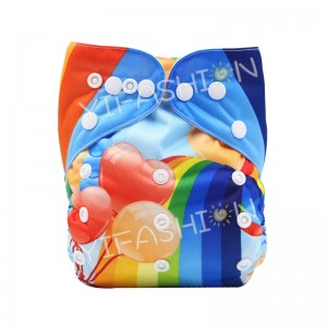 YIFASHIONBABY 1pc Boy Diapers+1pc Microfiber Insert Reusable- DD07(Heart Balloon)