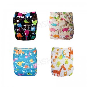 YIFASHIONBABAY 4Pack Beautiful Modern Girl Diapers One Size Pocket Nappies With Inserts 4ZP07
