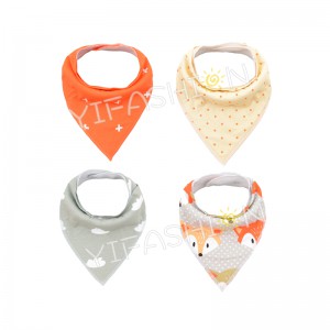 YIFASHIONBABY 4pcs/pack Beautiful Softable Cotton Girl Bibs, Bandana Baby Drool Bibs 0-2ages YB47