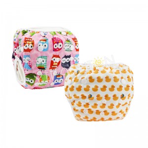 YIFASHIONBABY 2pcs/pack Cute Owl/Duck Girl Washable Swimming Pants, Reusable Swimming Nappy For baby 0-2ages YY-Z07